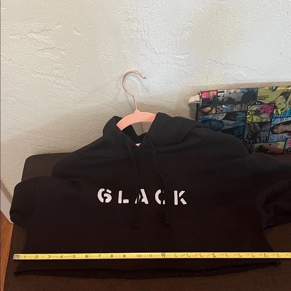 # 0713+ Black Women's Cropped Hoodie “ GLACK” - Picture 6 of 10